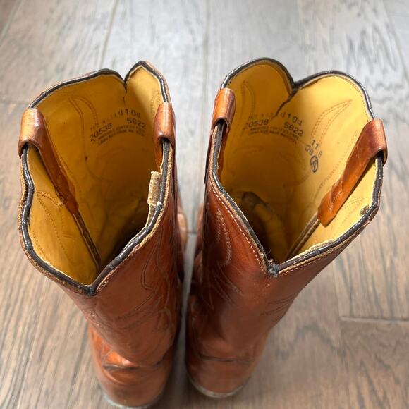 Western cowboy boots brown leather womens size 11B studded - Picture 5 of 8